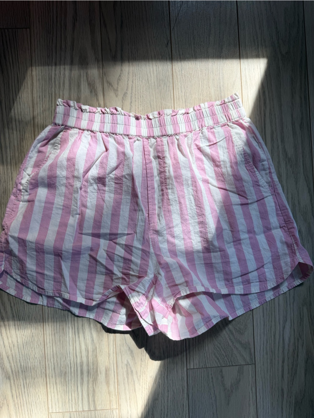 Madewell Pink & White Striped Shorts